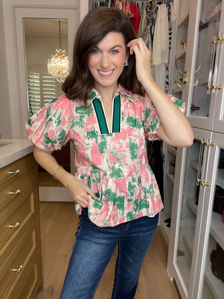Perfectly Preppy Peplum Top