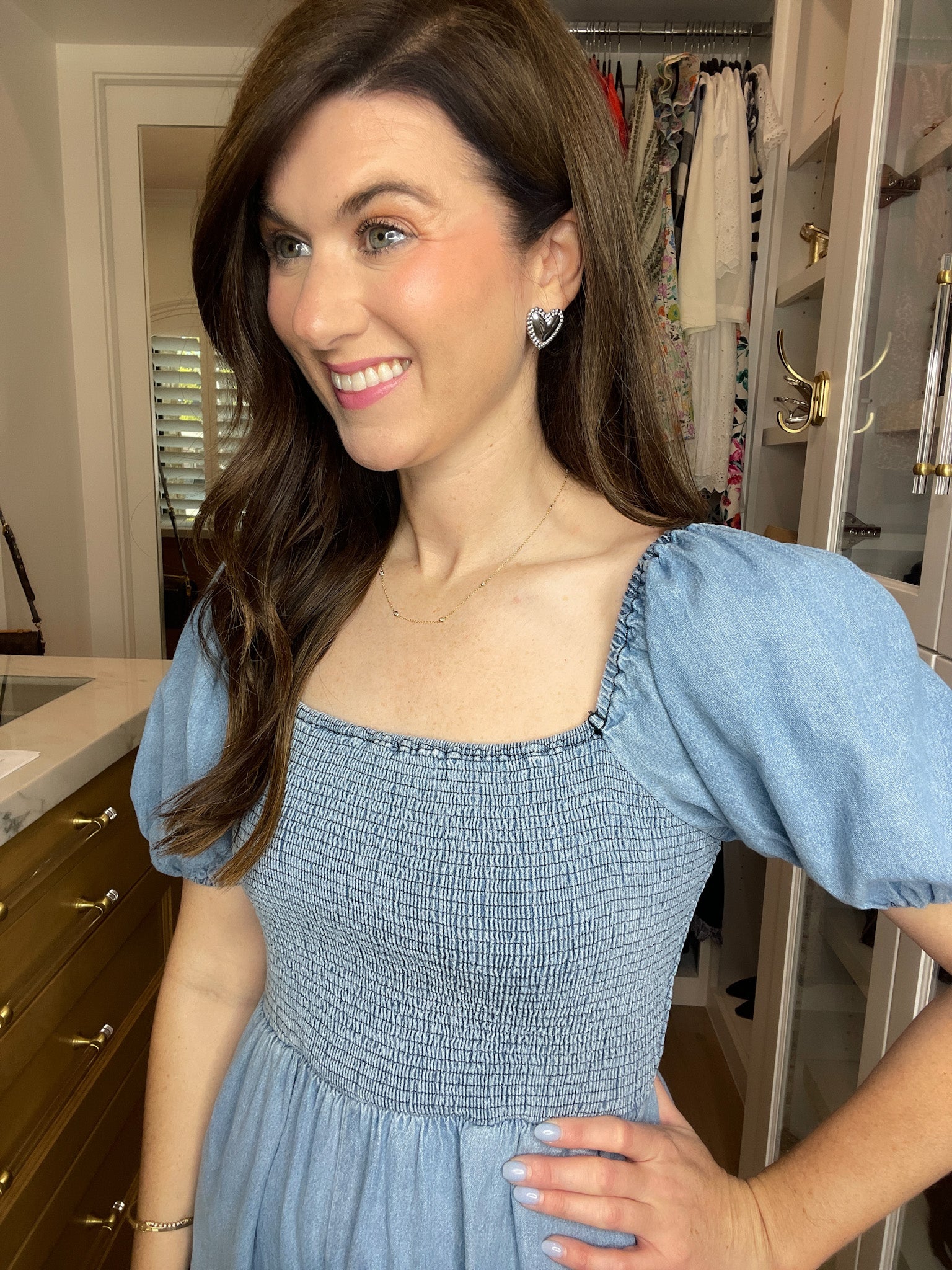 Beaded Heart Earrings in Gold or Silver *Final Sale*