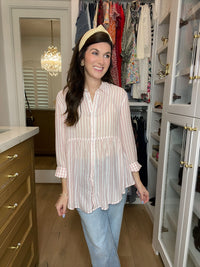 *BELLES & DOORBUSTER* Blushing Belle Button Down *Final Sale*