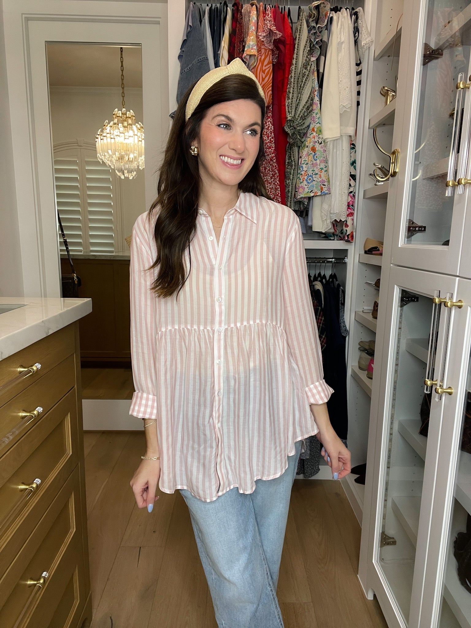 *BELLES & DOORBUSTER* Blushing Belle Button Down *Final Sale*