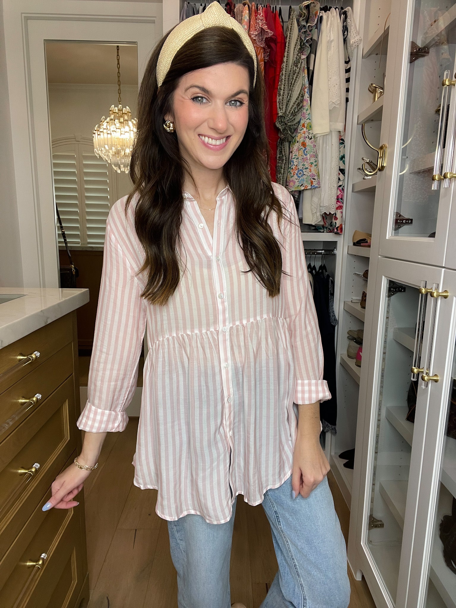 *BELLES & DOORBUSTER* Blushing Belle Button Down *Final Sale*