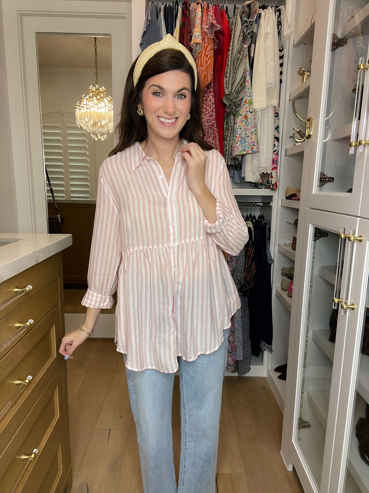 *BELLES & DOORBUSTER* Blushing Belle Button Down *Final Sale*