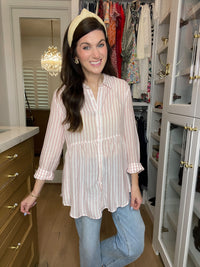 *BELLES & DOORBUSTER* Blushing Belle Button Down *Final Sale*