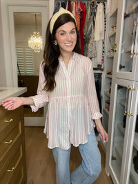 *BELLES & DOORBUSTER* Blushing Belle Button Down *Final Sale*