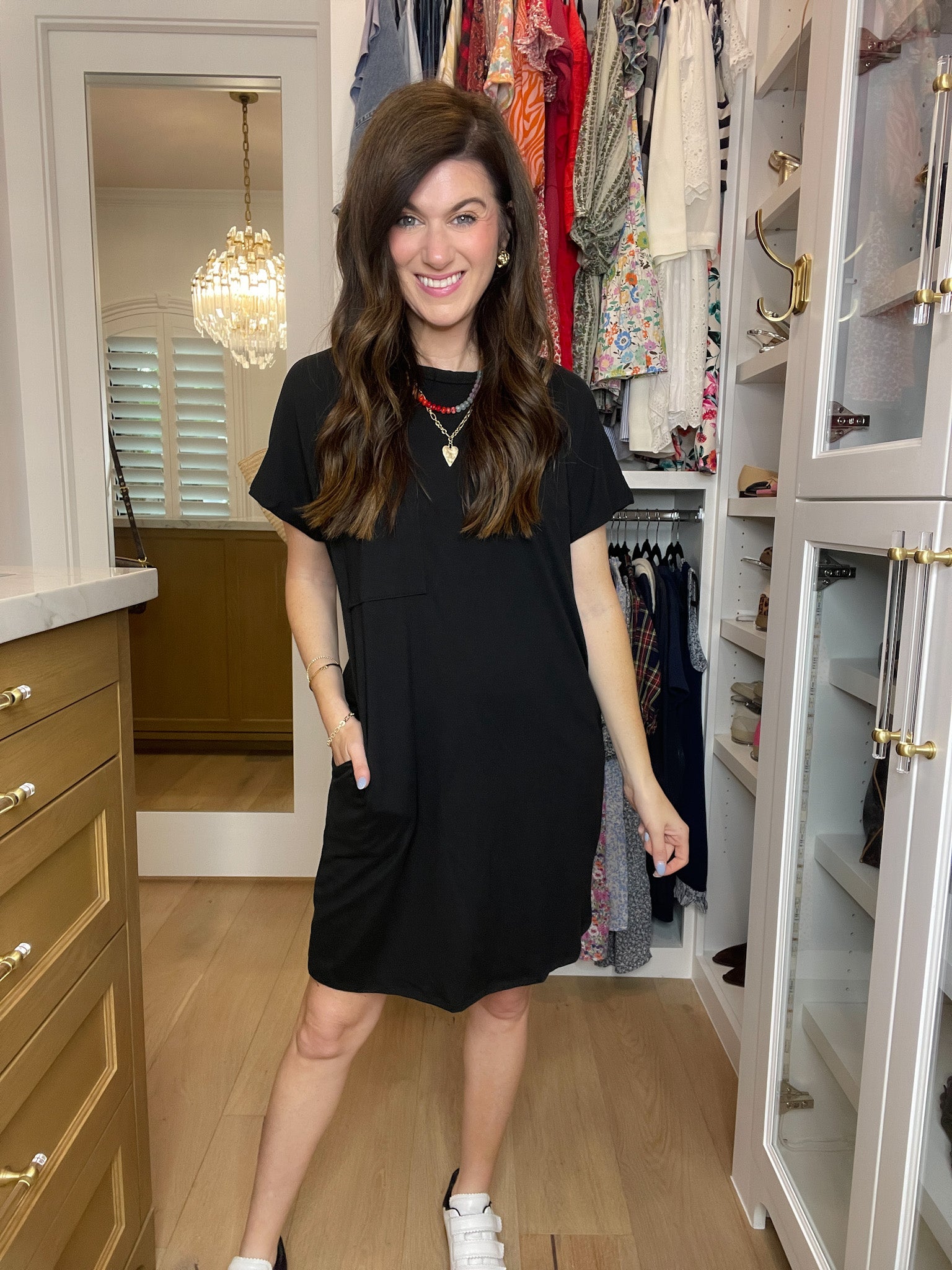 City Stroll T-Shirt Dress in Black