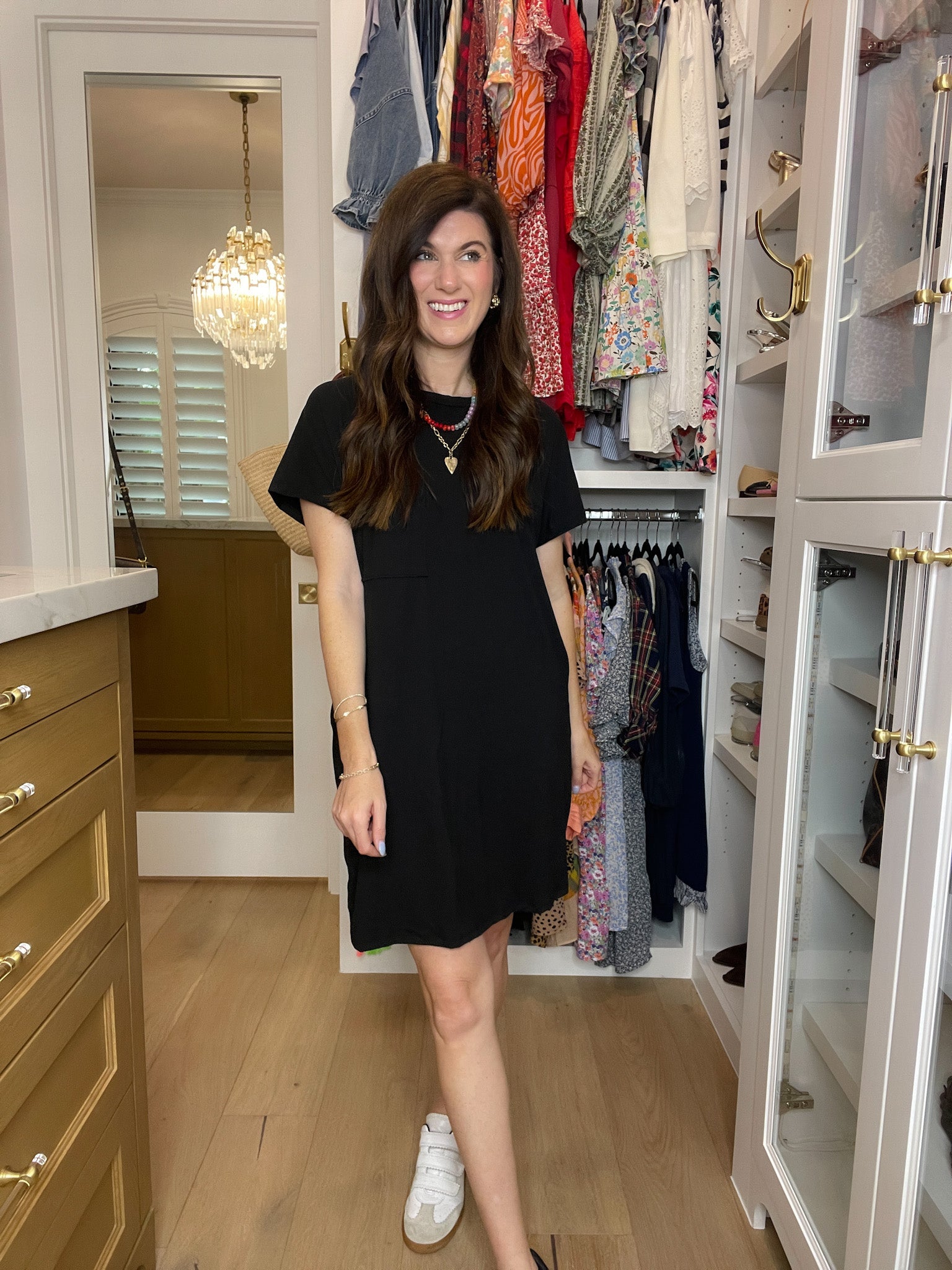 City Stroll T-Shirt Dress in Black