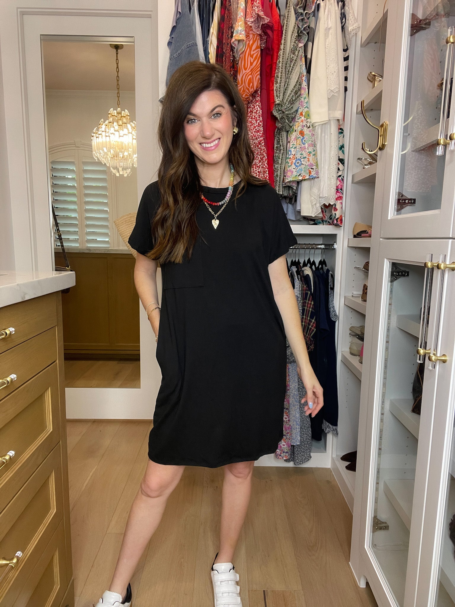 City Stroll T-Shirt Dress in Black
