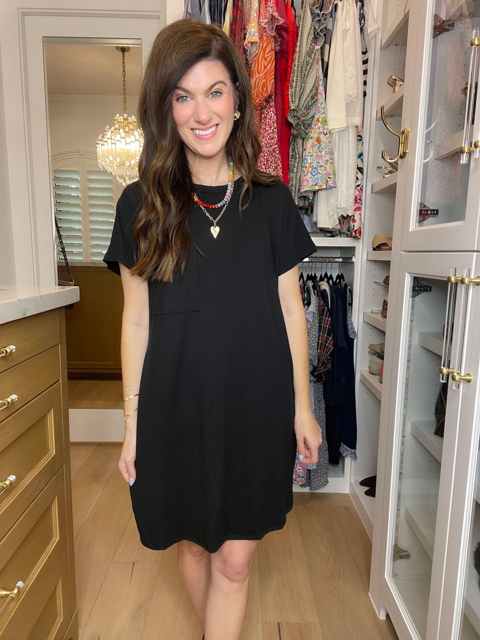 City Stroll T-Shirt Dress in Black