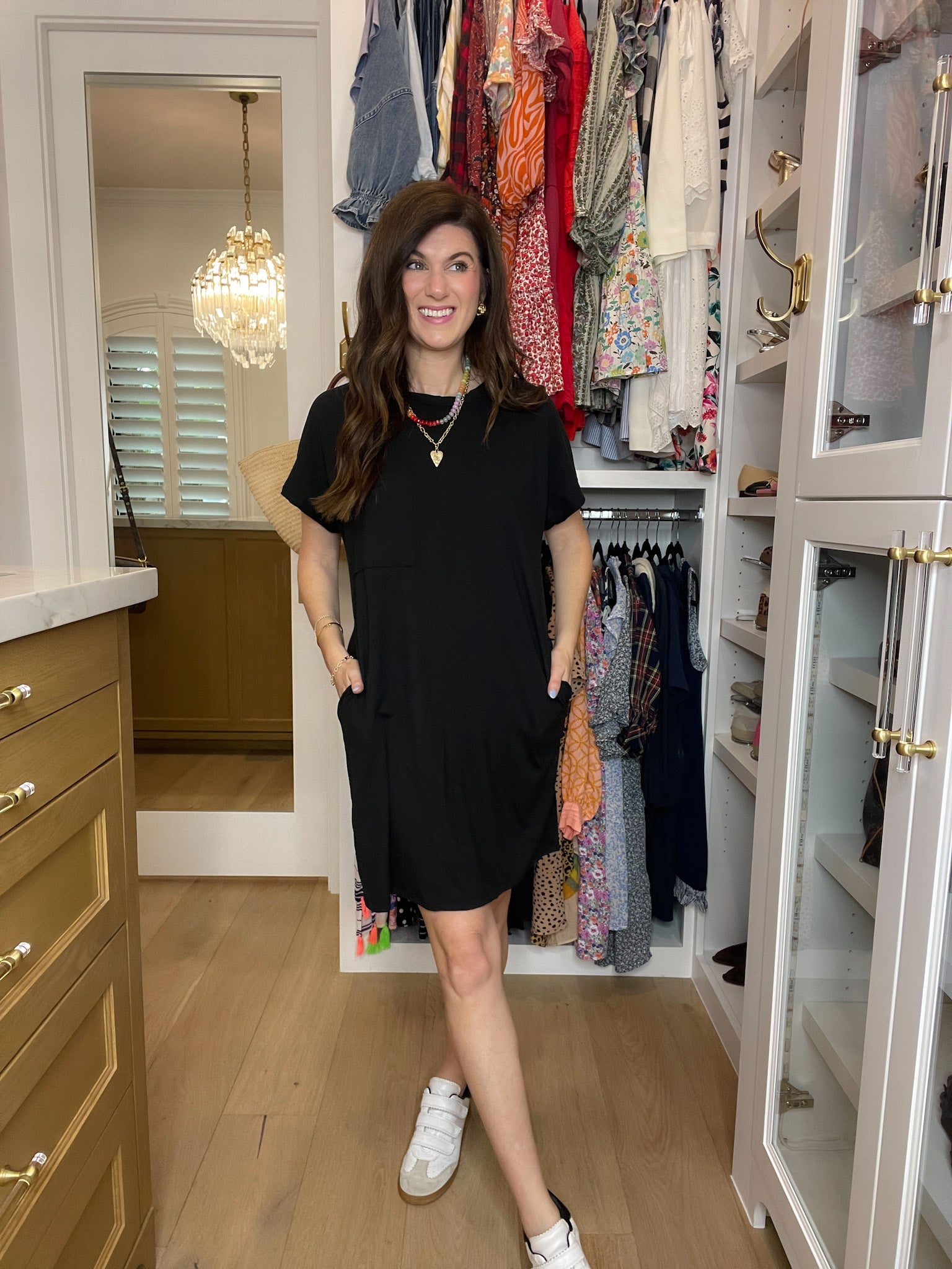 City Stroll T-Shirt Dress in Black