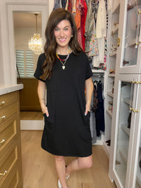 City Stroll T-Shirt Dress in Black