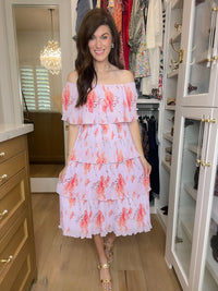 Lavender Fields Pleated Floral Midi Dress