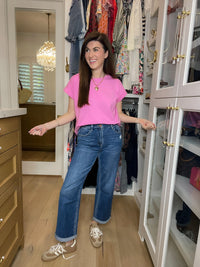 Vervet Ocean Eyes Cuffed Straight Leg Jeans