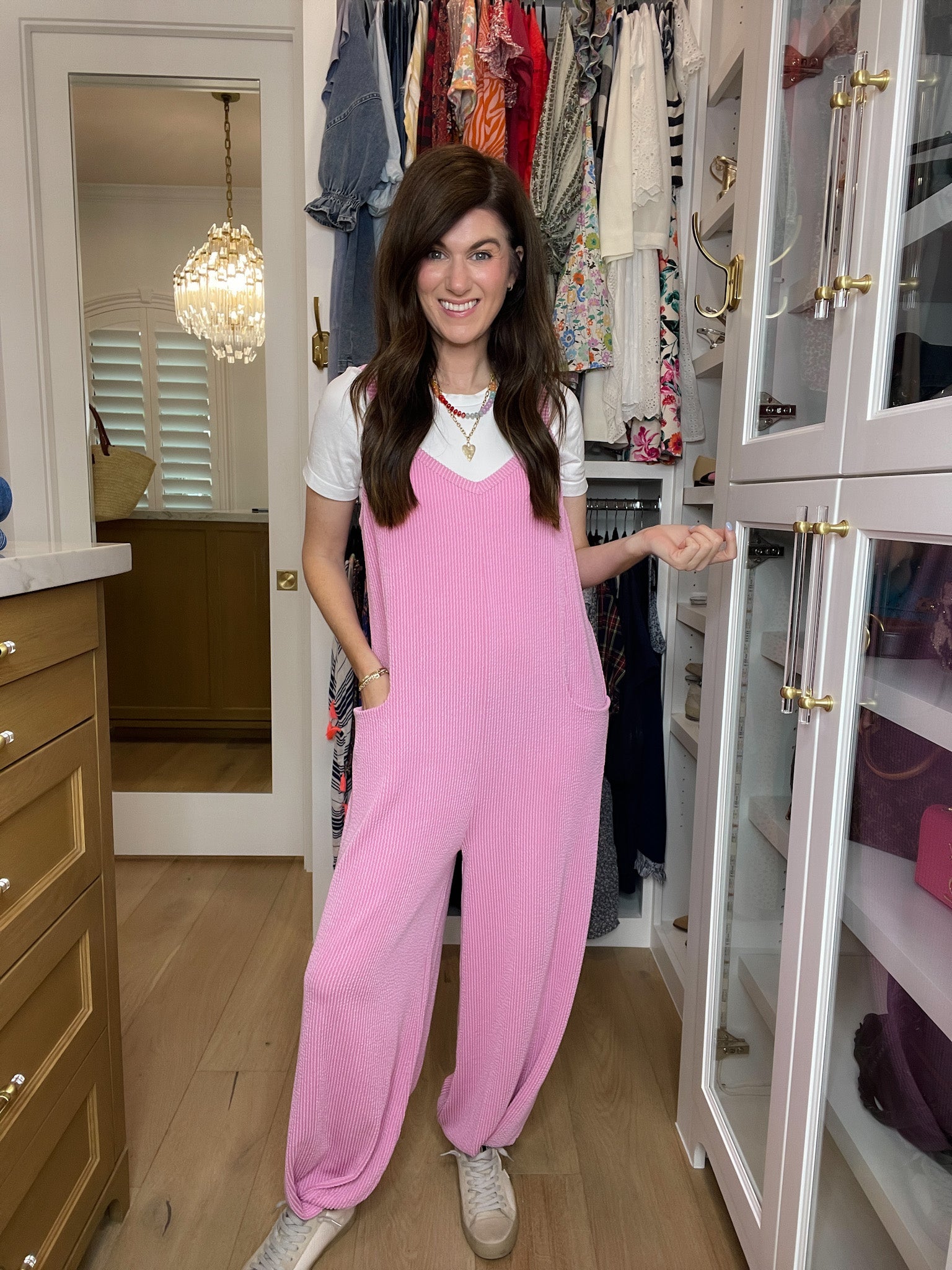 Busy Season Jumpsuit in Pink