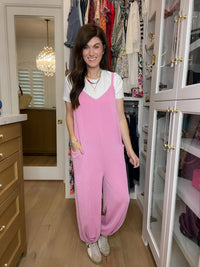 Busy Season Jumpsuit in Pink