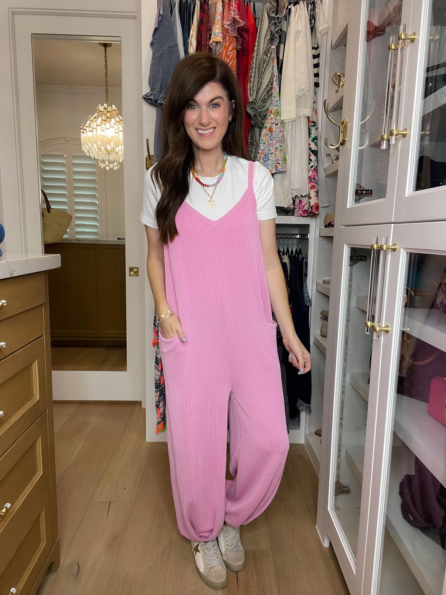 Busy Season Jumpsuit in Pink