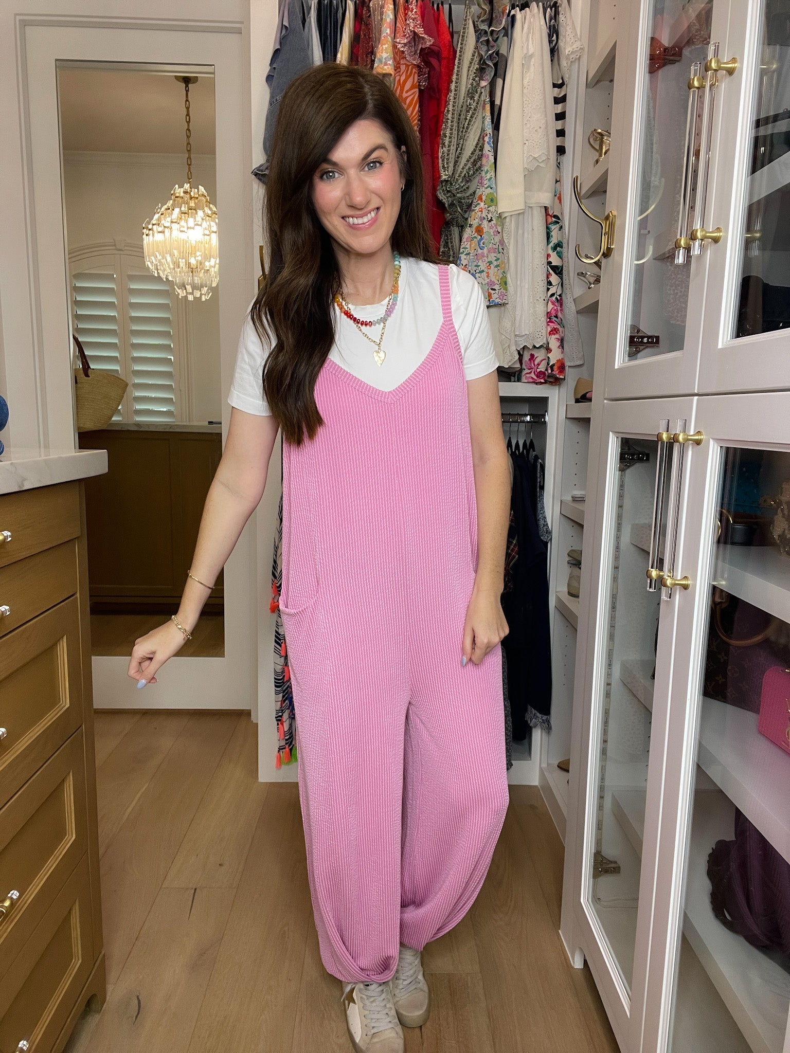 Busy Season Jumpsuit in Pink