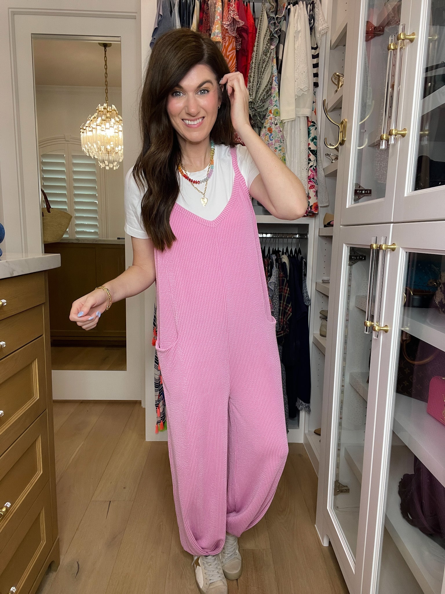 Busy Season Jumpsuit in Pink