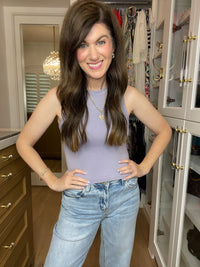 *BELLES & DOORBUSTER* Basic Cropped Layering Tank in Dark Lilac *Final Sale*