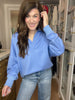 Chic Ease Knit Collared Pullover in Periwinkle