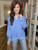 Chic Ease Knit Collared Pullover in Periwinkle