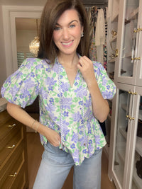 Feeling Butterflies Top in Periwinkle