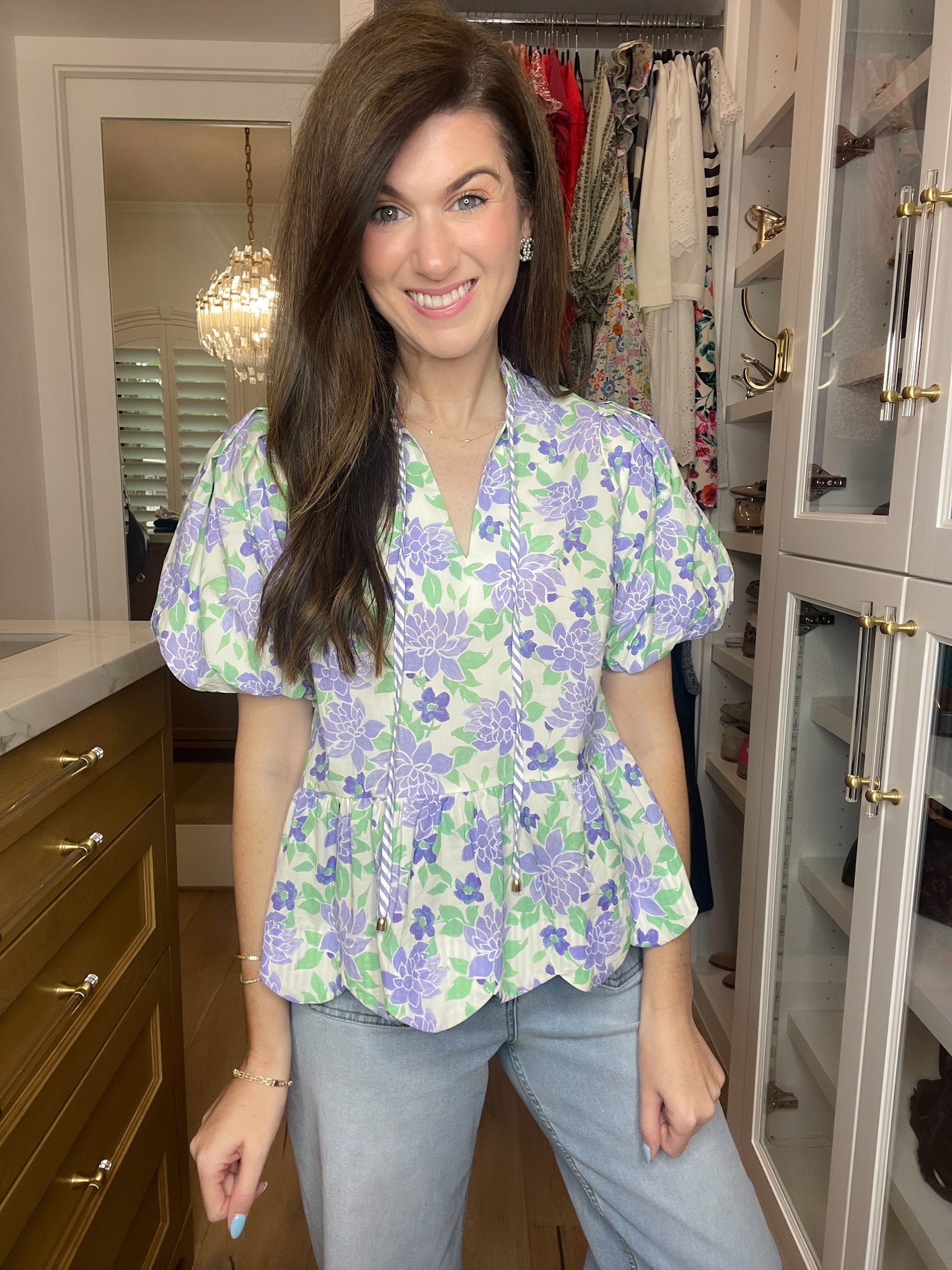 Feeling Butterflies Top in Periwinkle