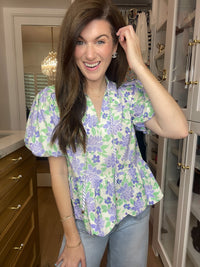 Feeling Butterflies Top in Periwinkle