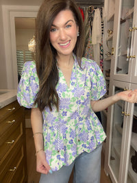 Feeling Butterflies Top in Periwinkle