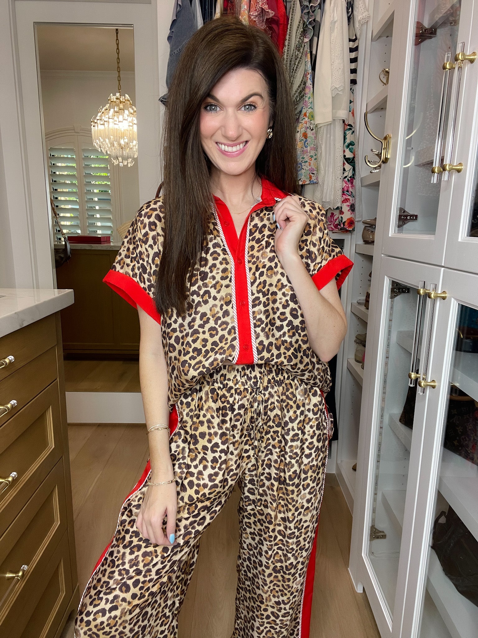 Untamed Chic Leopard Button Down and Pant Set