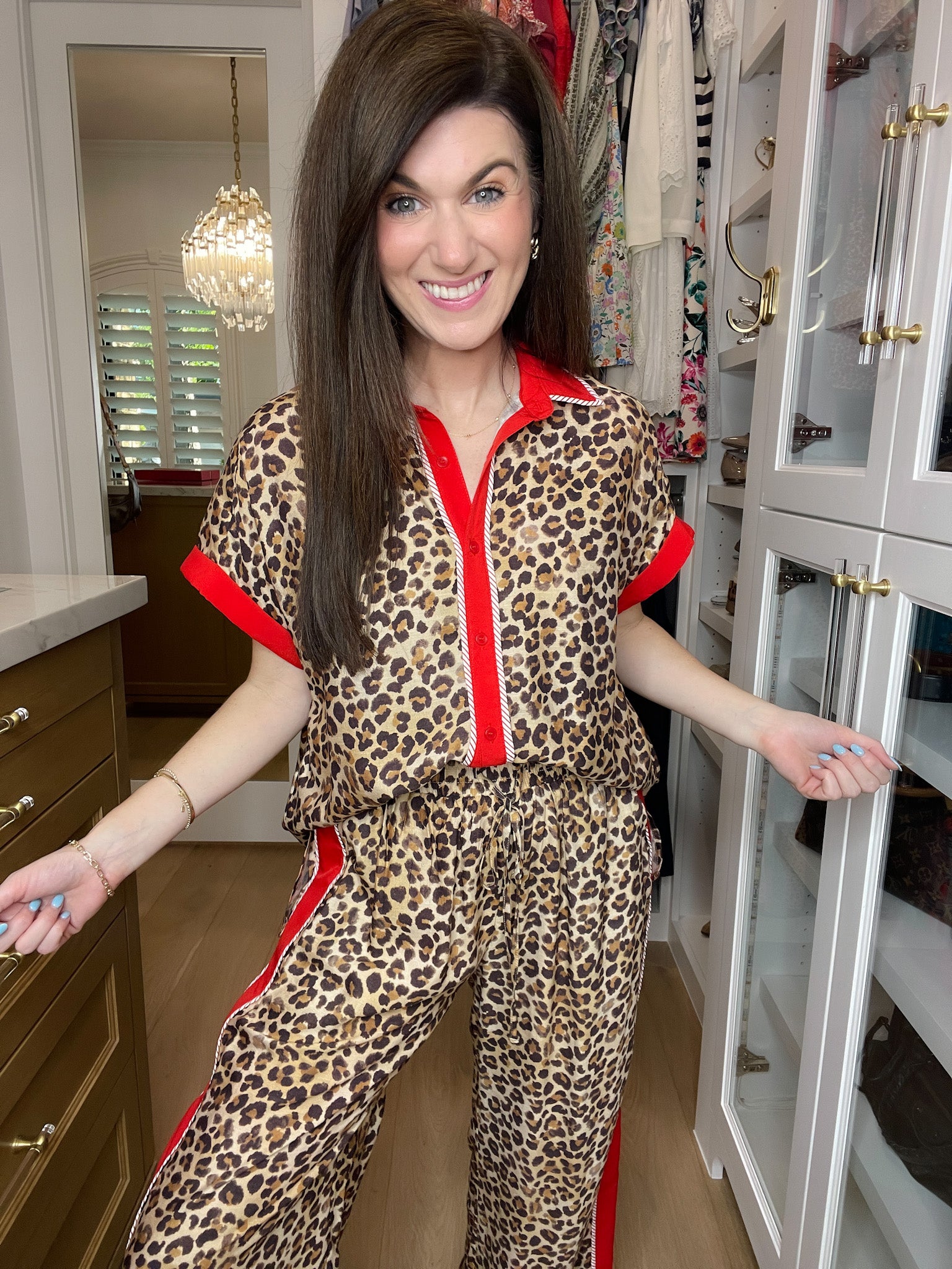 Untamed Chic Leopard Button Down and Pant Set