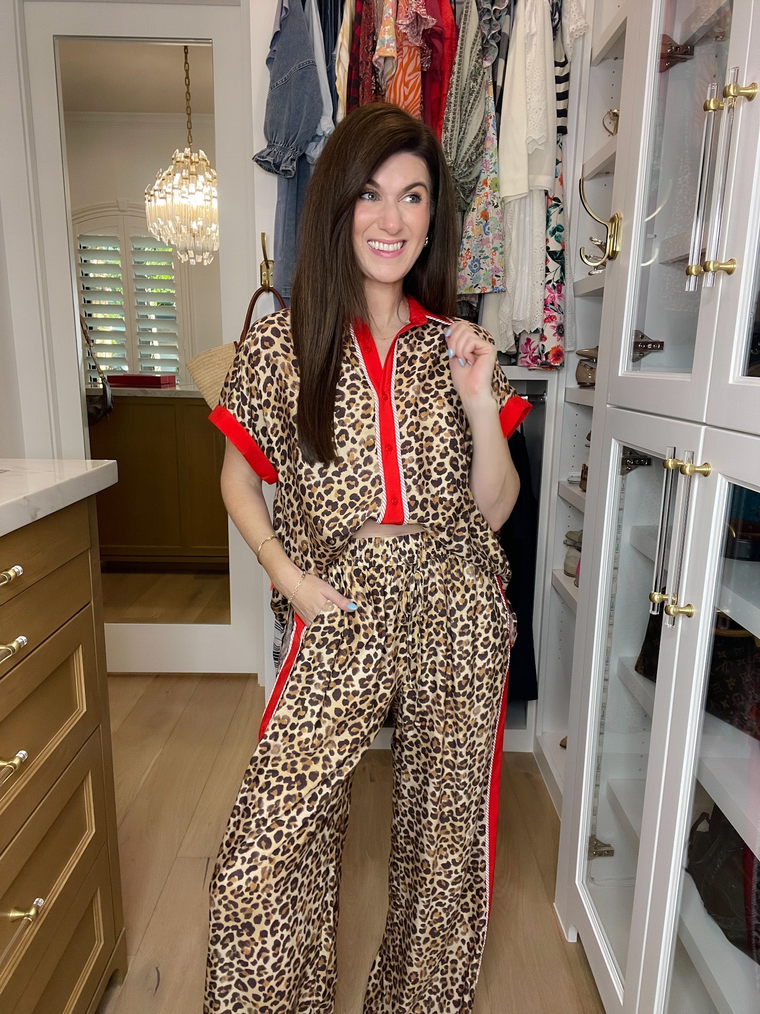 Untamed Chic Leopard Button Down and Pant Set