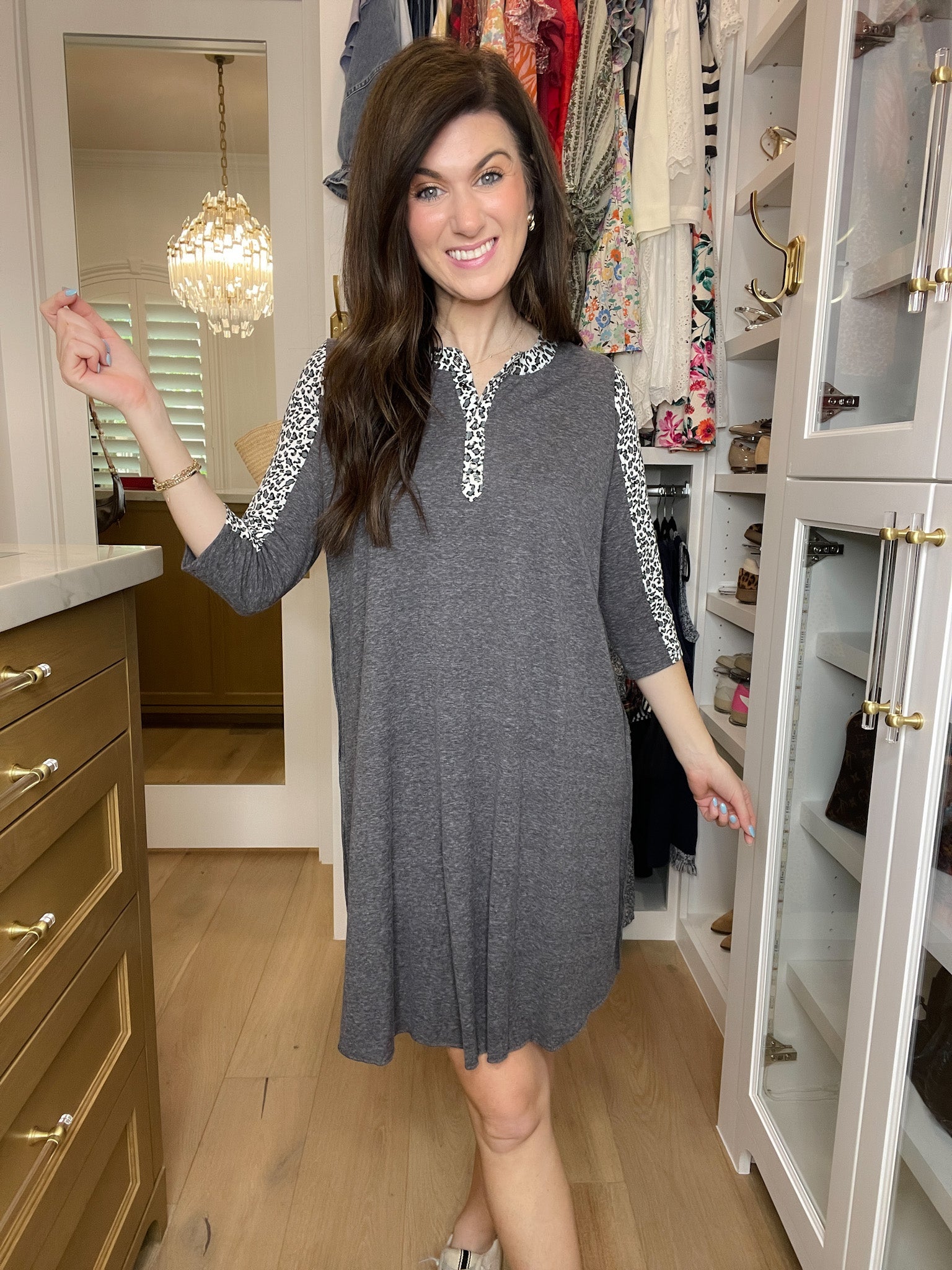 Spotted in Comfort Raglan Dress
