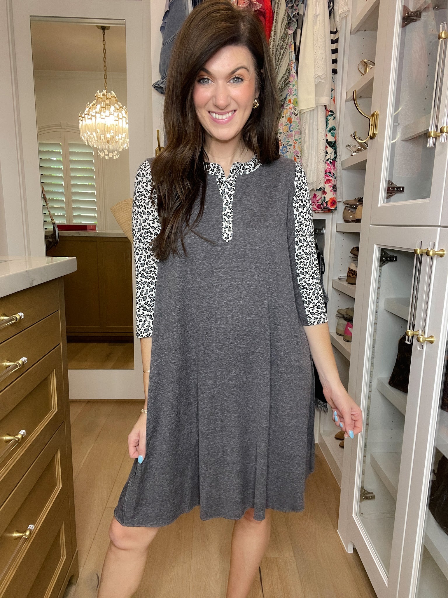 Spotted in Comfort Raglan Dress