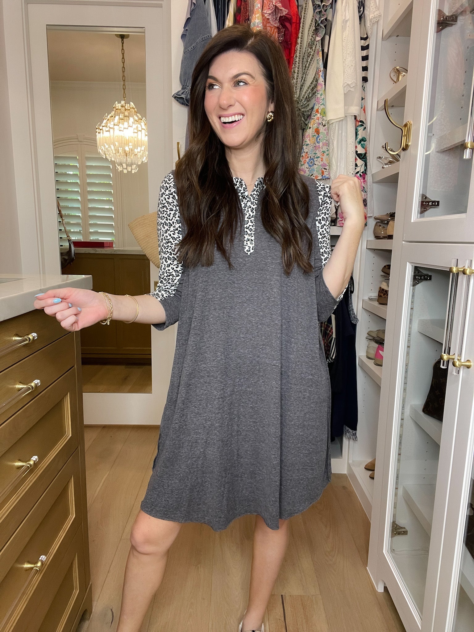 Spotted in Comfort Raglan Dress