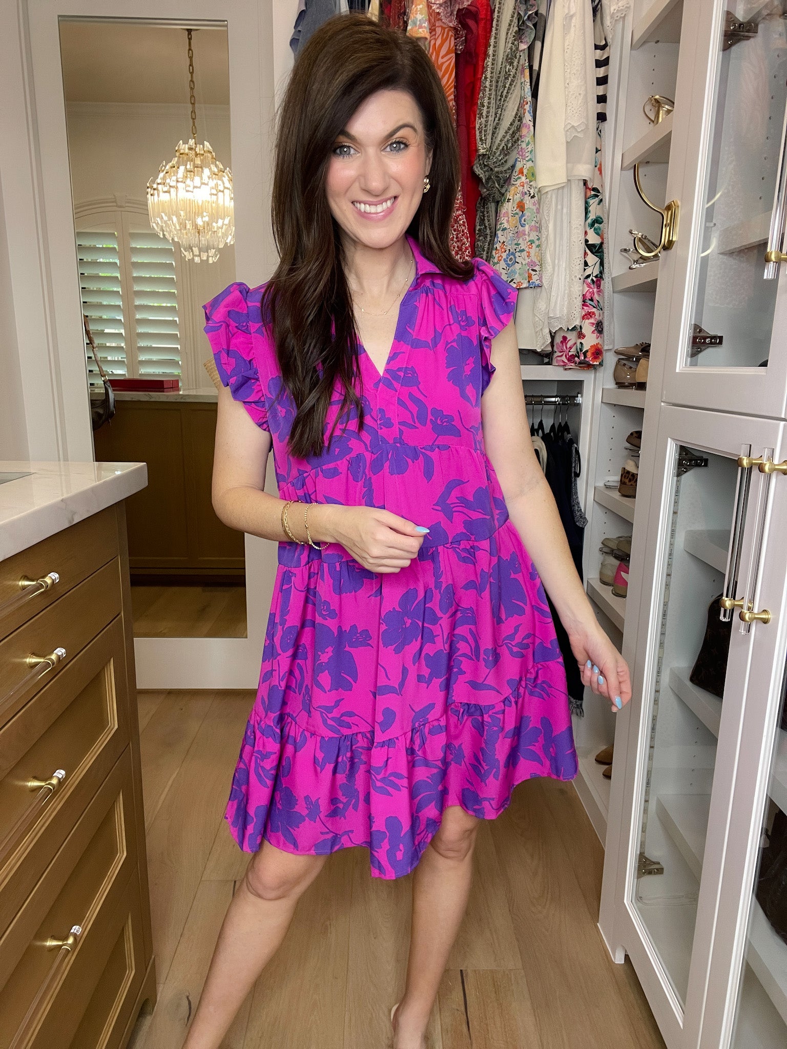 All the Admiration Floral Dress in Magenta