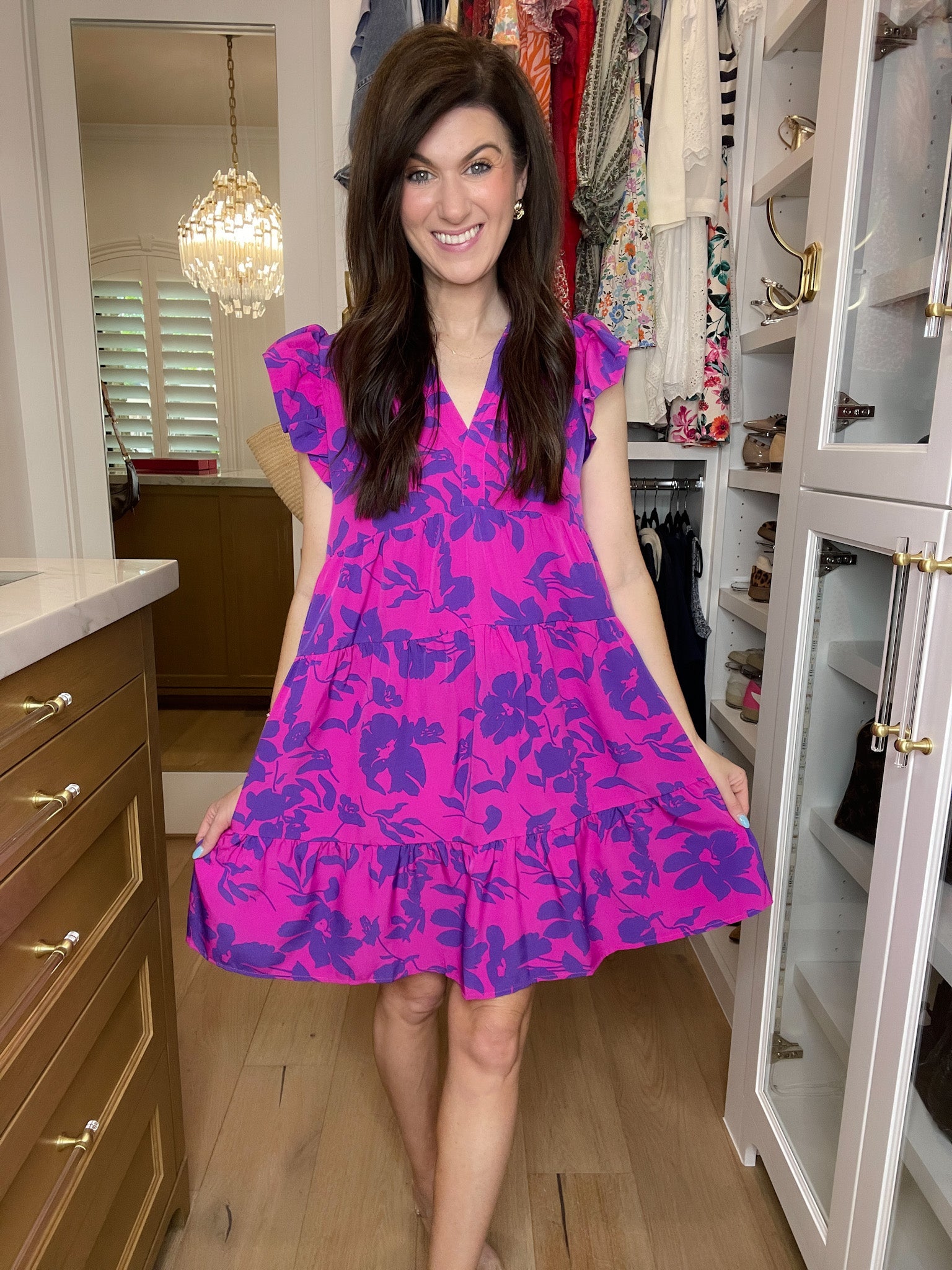 All the Admiration Floral Dress in Magenta