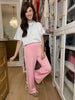 Fast Lane Bow Detail Track Pants in Pink