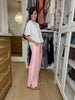 Fast Lane Bow Detail Track Pants in Pink