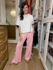 Fast Lane Bow Detail Track Pants in Pink