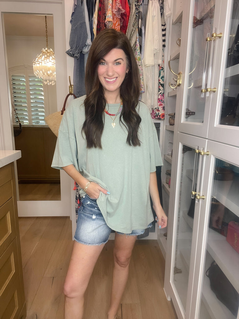 Endless Ease Oversized Tee in Olive