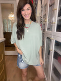 Endless Ease Oversized Tee in Olive
