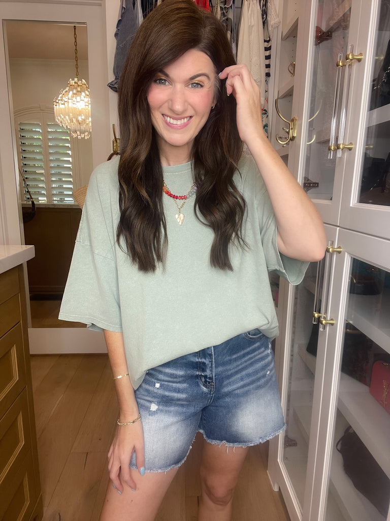 Endless Ease Oversized Tee in Olive