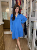 Loving You is Easy Collared Dress in Blue