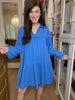 Loving You is Easy Collared Dress in Blue
