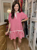 Shoreline Stripe Dress in Red