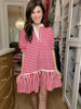 Shoreline Stripe Dress in Red