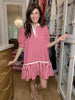 Shoreline Stripe Dress in Red