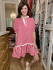 Shoreline Stripe Dress in Red