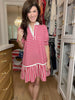 Shoreline Stripe Dress in Red