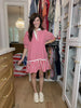 Shoreline Stripe Dress in Red